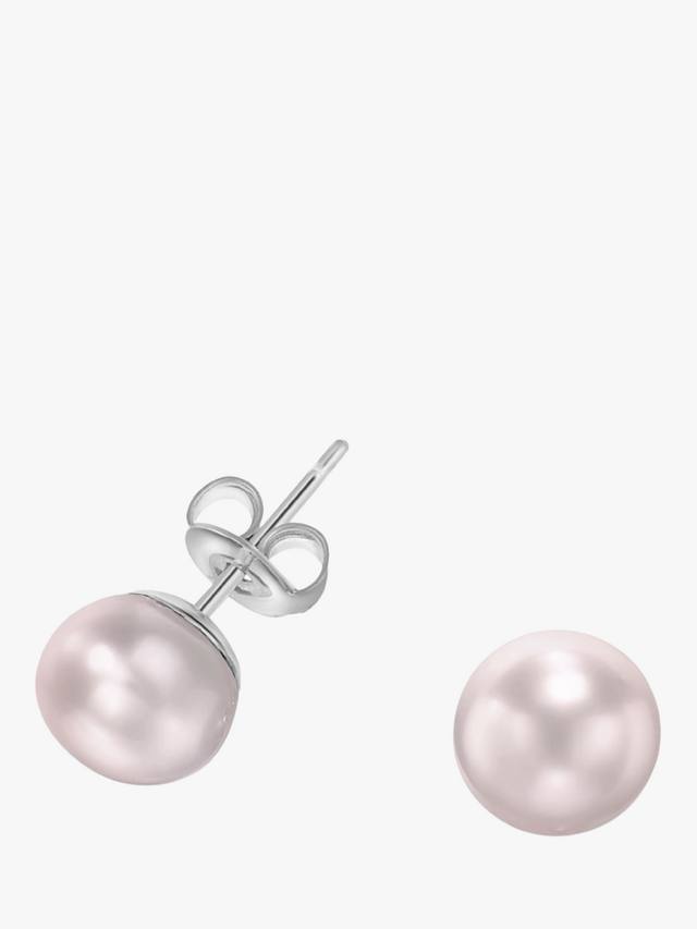 Dower & Hall 8mm Pink Pearl Sterling Silver Studs
