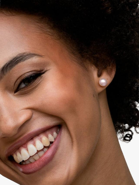 Dower & Hall 8mm Pink Pearl Sterling Silver Studs