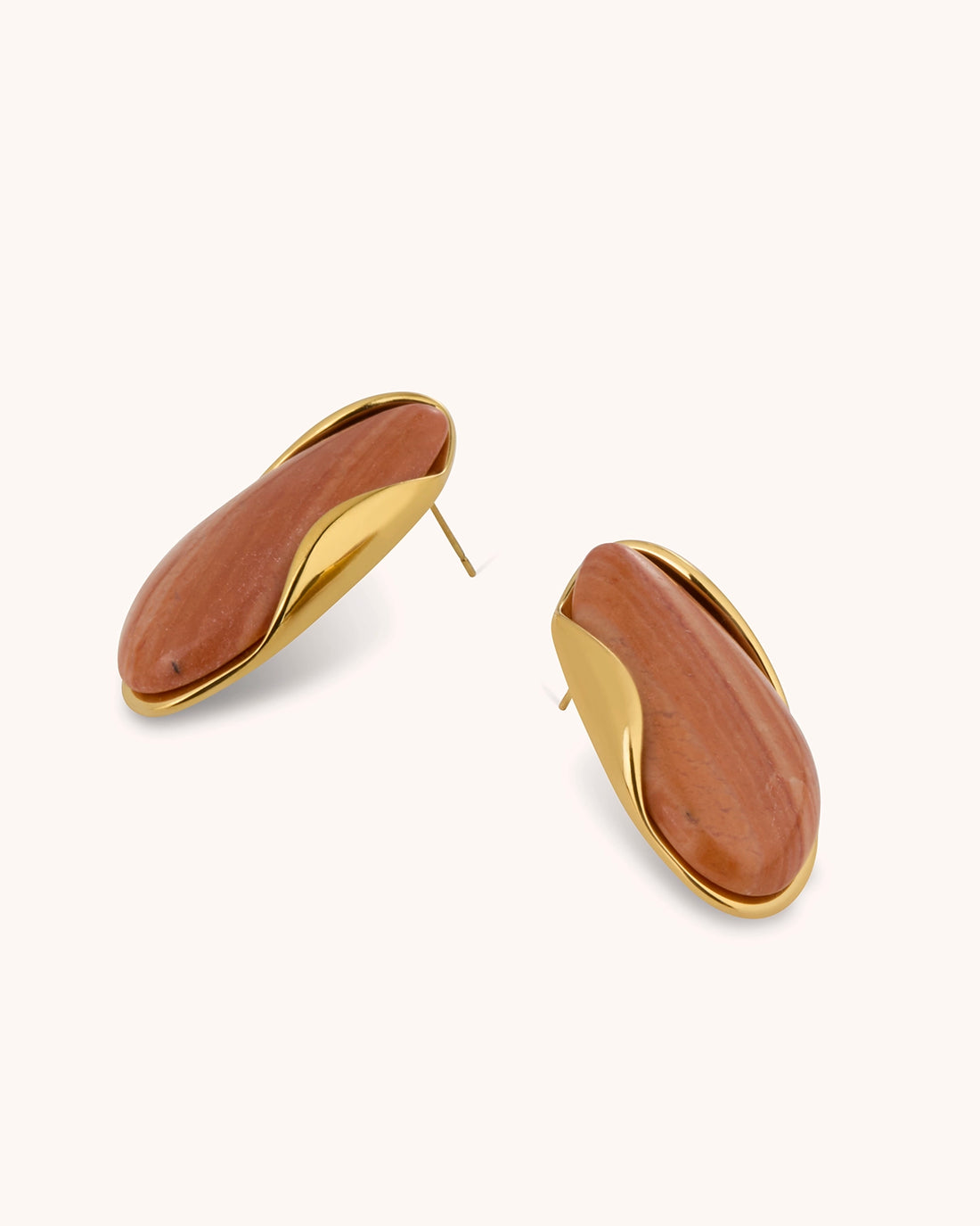 Red Tianshan Granite Stud Earrings - RSVP Uganda
