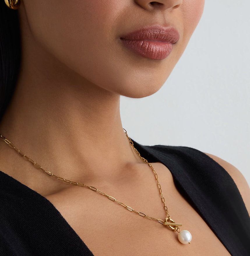 Freshwater Pearl T-Bar Necklace - RSVP Uganda