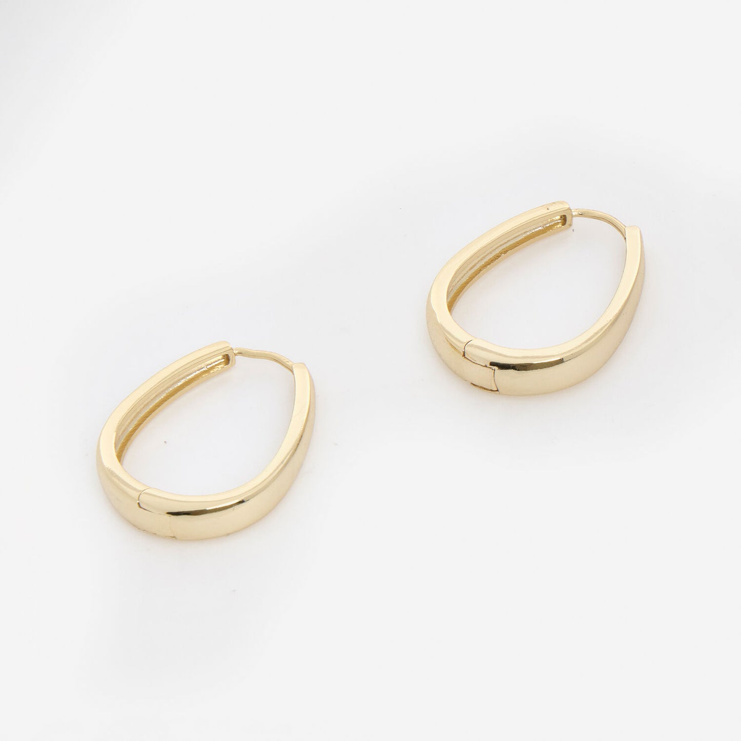 Gold Tone Polish Huggie Hoop Earrings
