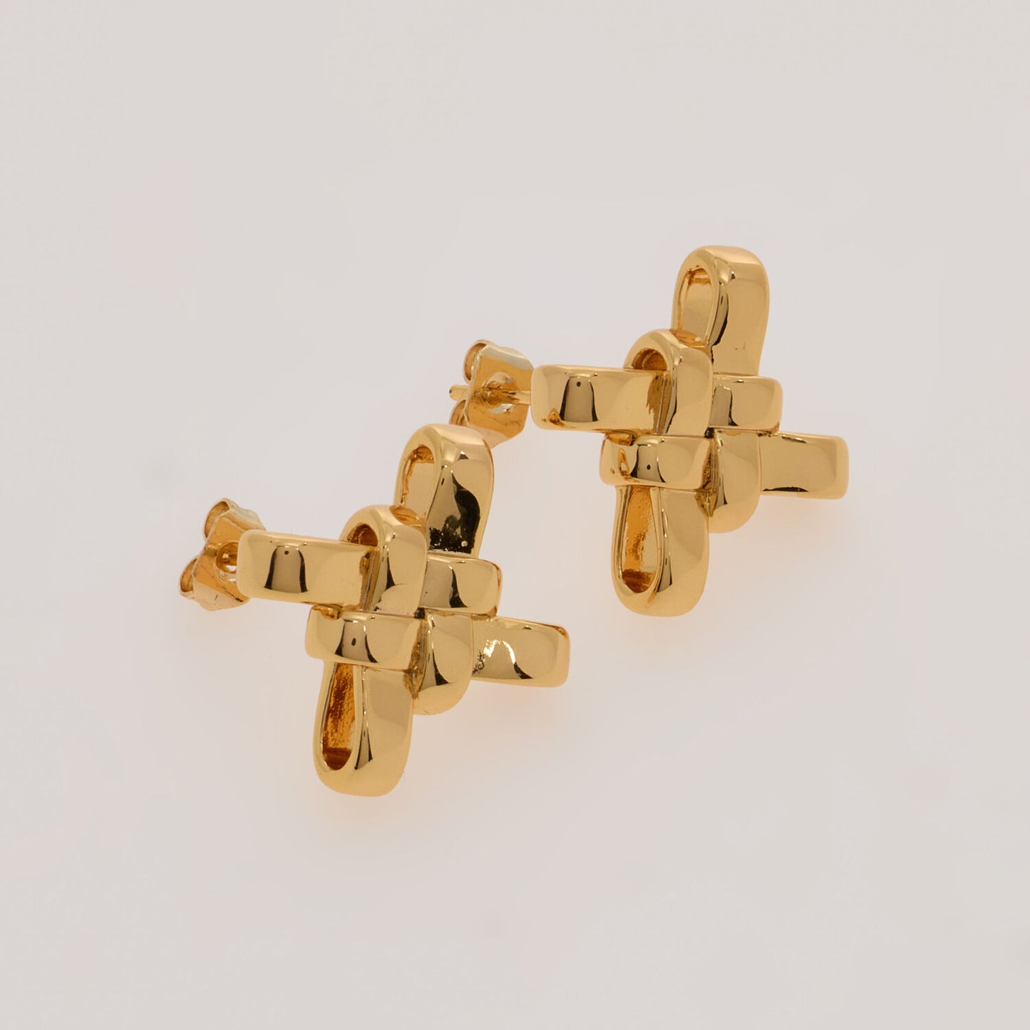 Gold Woven Knot Studs - RSVP Uganda