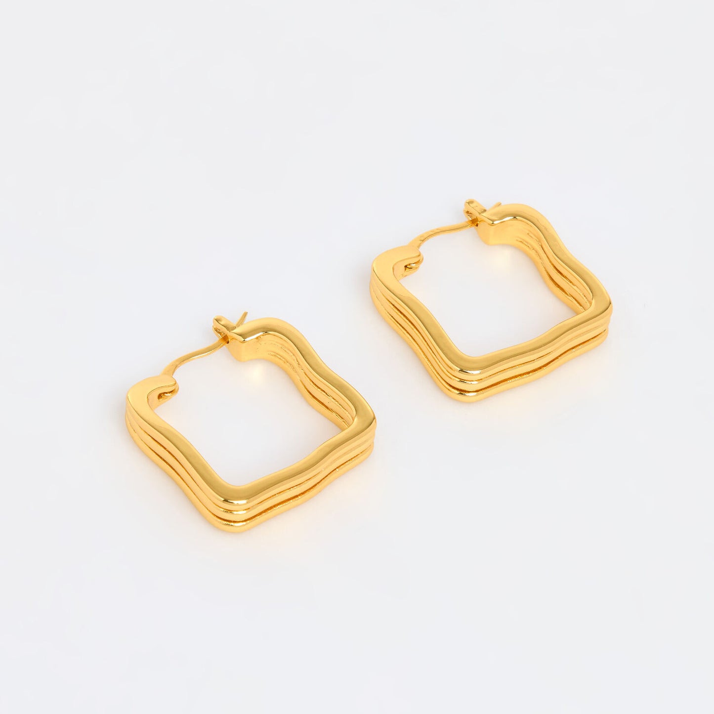 Triple Wave Hoop Earrings