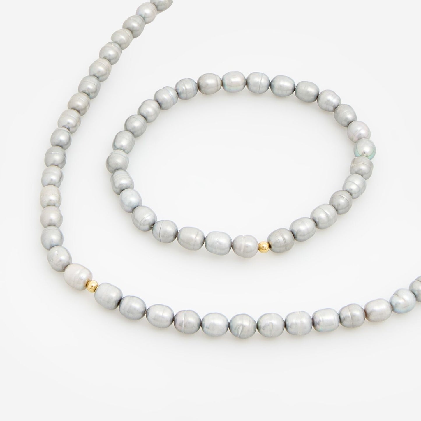 A.B. Davis Two Piece Grey 9ct Gold Pearl Jewellery Set