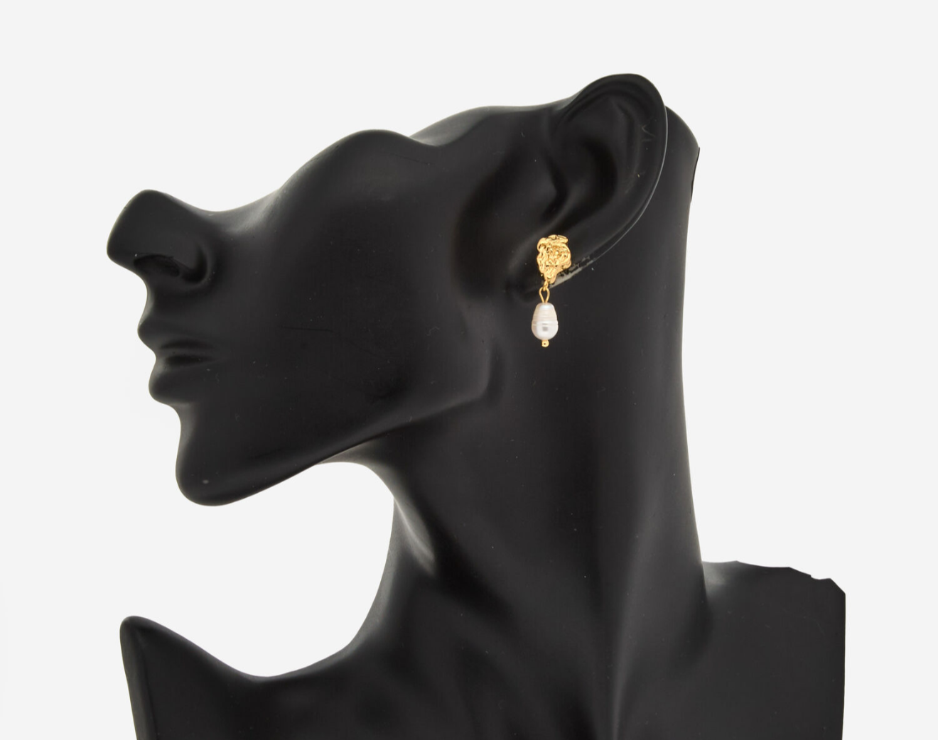 Kiso Hammered Pearl Drop Earrings