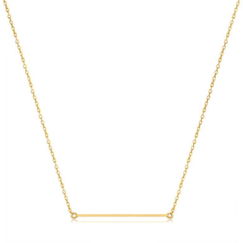14ct Solid Gold Bar Necklace