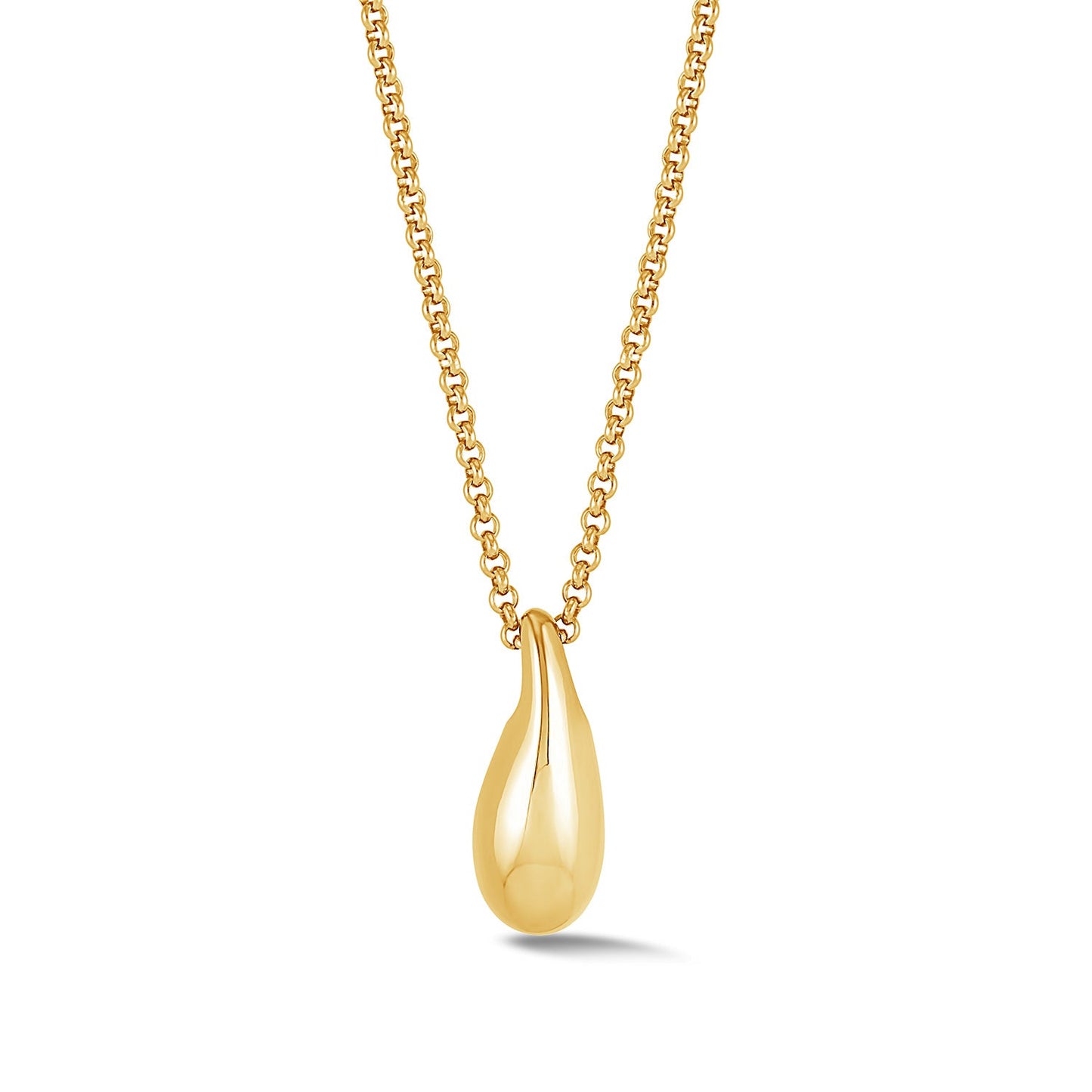 Dower & Hall Gold Vermeil Pebble Droplet Pendant Necklace
