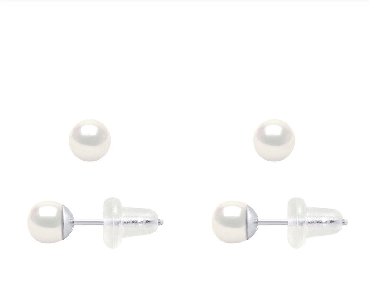 White Freshwater 4-5mm Pearl Sterling Silver Stud