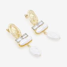 Gold & Pearl Statement Drop Earrings
