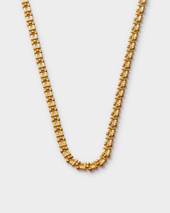 KL London Grecian Gold Box Link Necklace