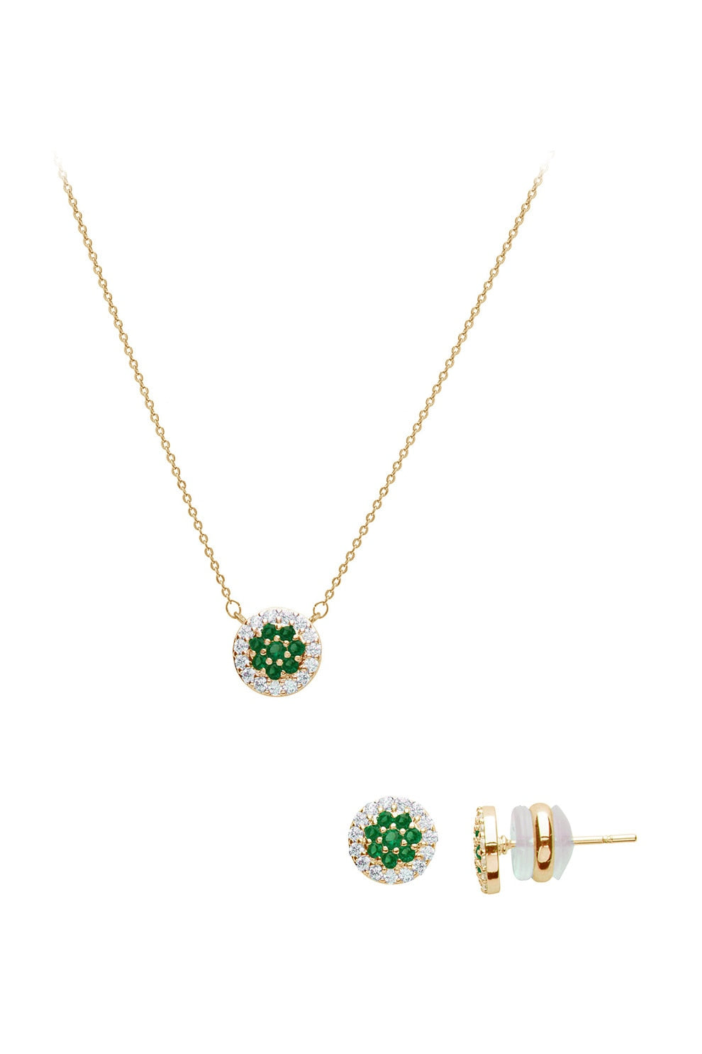 US Polo Assn Celine Necklace & Earring Set - Green