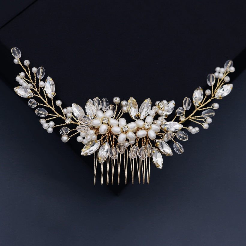 Rhinestone & Bead Hair Comb