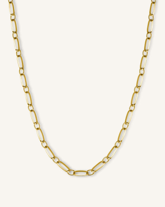 Rosefield Gold Tone Oval Chain Link Necklace