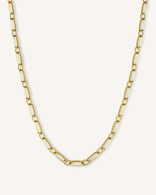 Rosefield Gold Tone Oval Chain Link Necklace