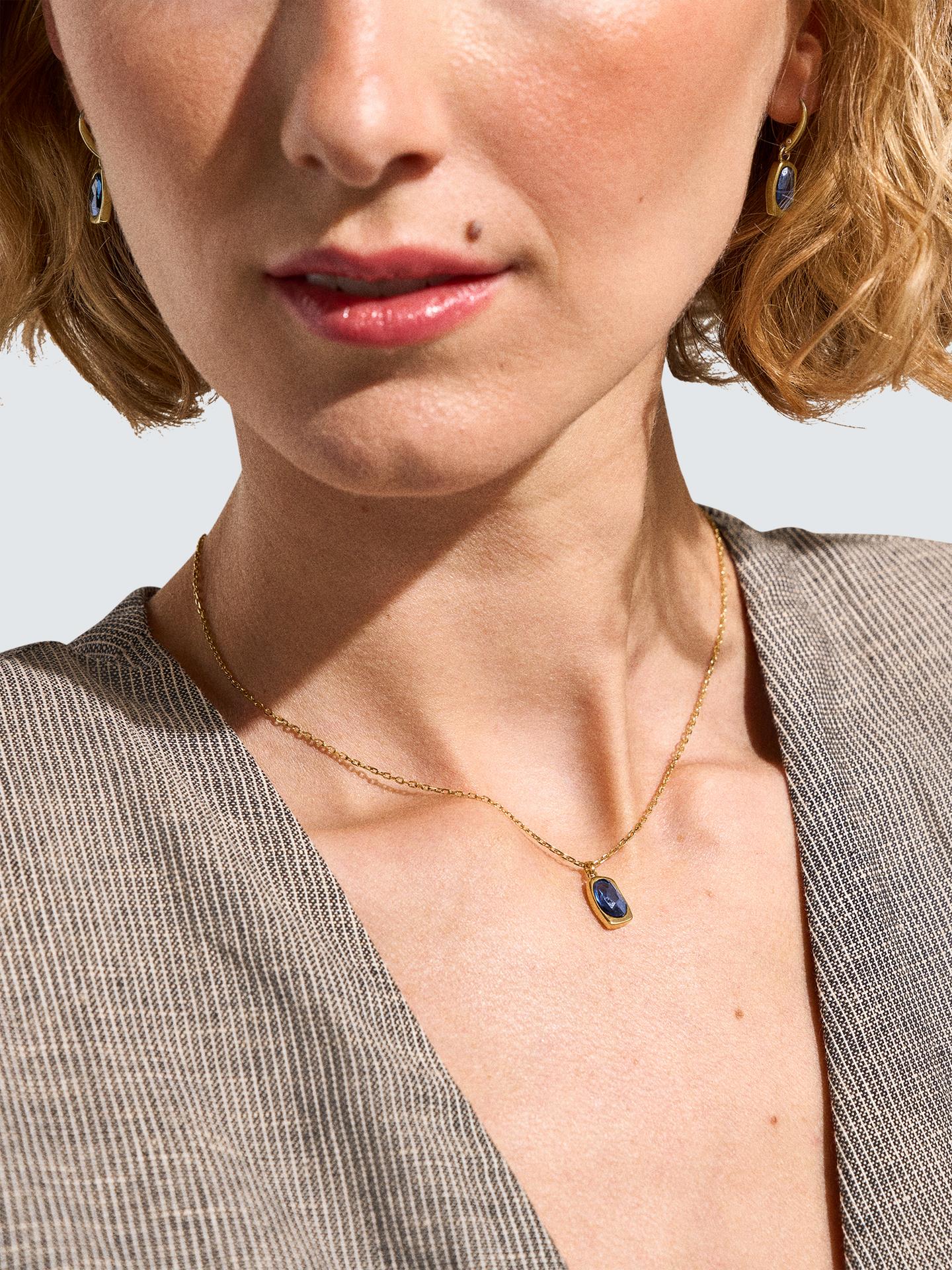 Skagen Sofie Sea Glass Polished Curved Pendant Necklace