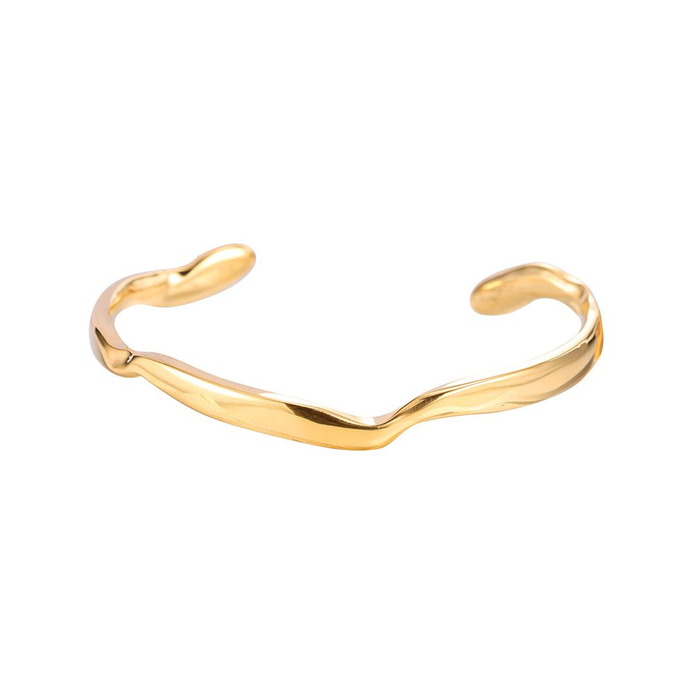 Gold Tone Wave Bangle