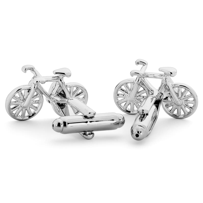 Silver-Tone Bicycle Cufflinks - RSVP Uganda