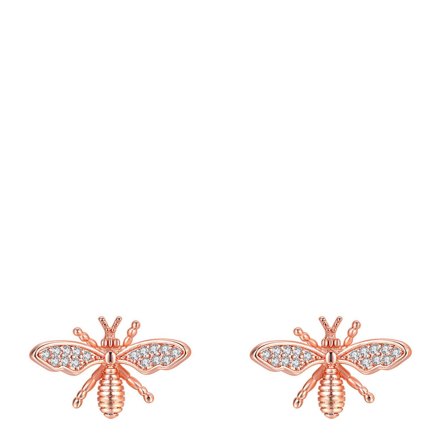 Rose Gold Plated Bee Earrings with Swarovski Elements