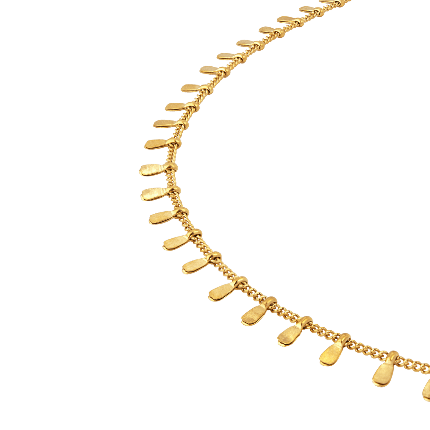 Gold Multi Drop Bar Necklace - Satin Finish