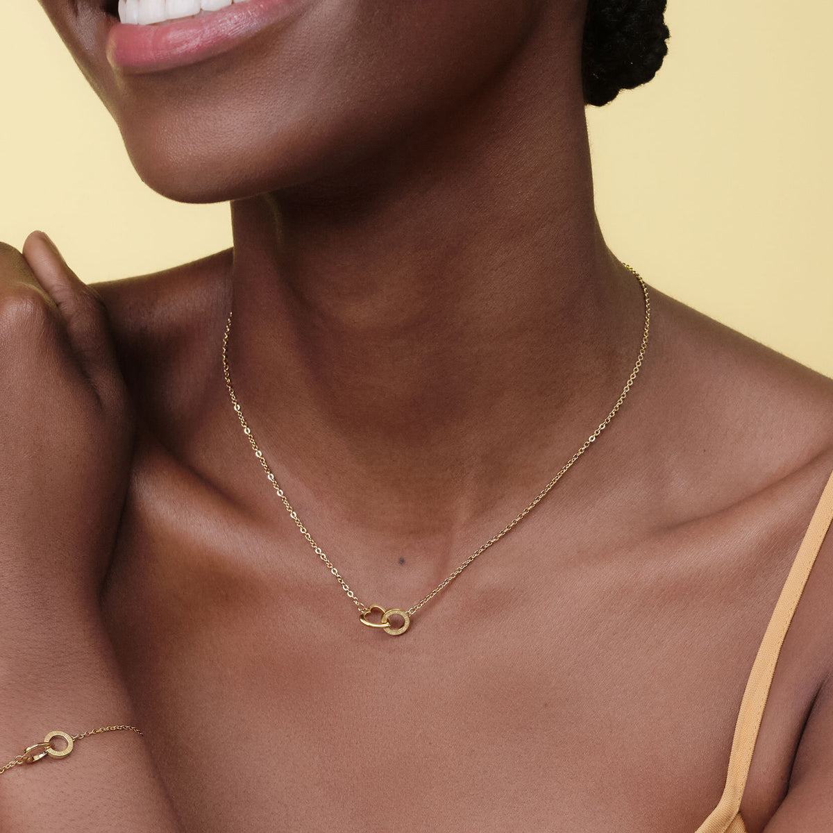 Olivia Burton Classic Kindred Interlink Heart Gold Plated Necklace - RSVP Uganda