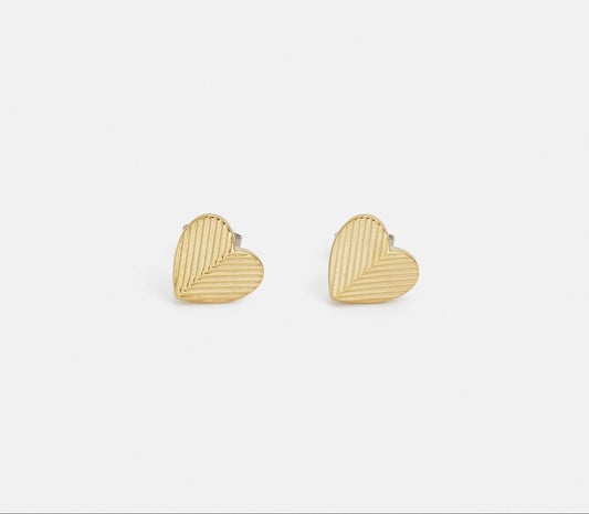 Fossil Linear Harlow Heart Studs Earrings - RSVP Uganda