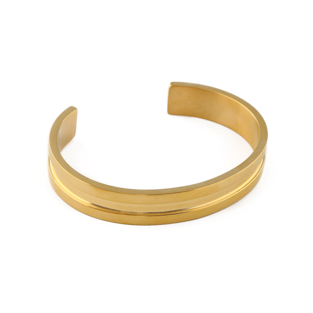 Gold Ridged Bangle