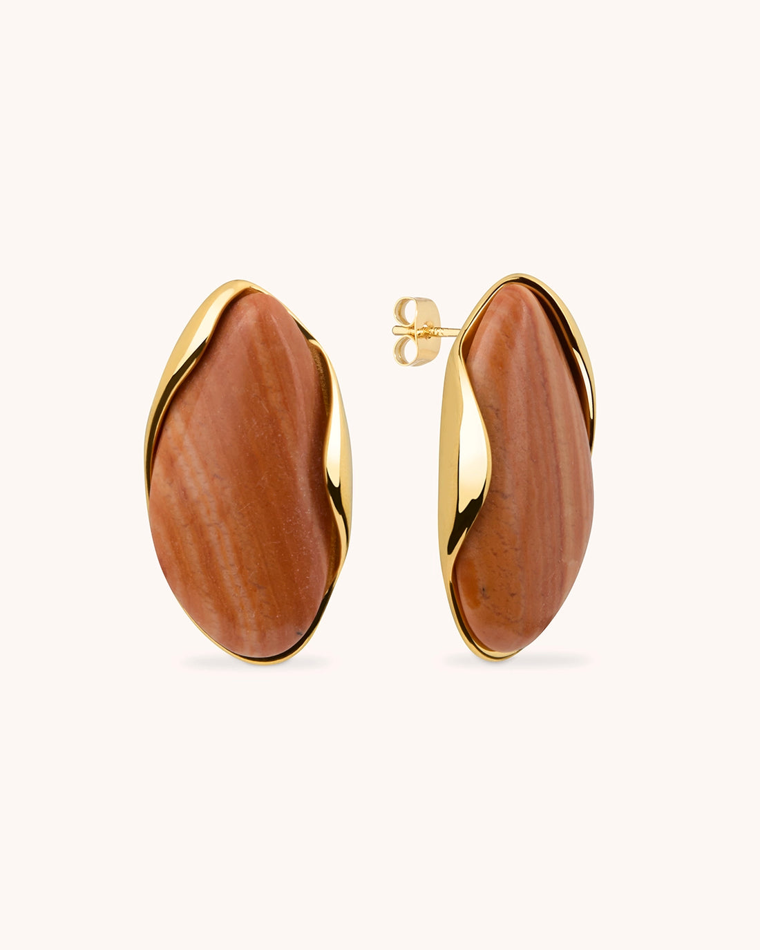 Red Tianshan Granite Stud Earrings - RSVP Uganda