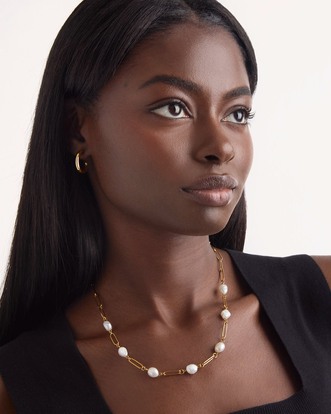 Gold Freshwater Pearl Mixed Chain Necklace - RSVP Uganda