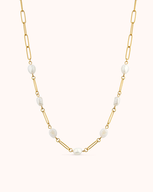 Gold Freshwater Pearl Mixed Chain Necklace - RSVP Uganda