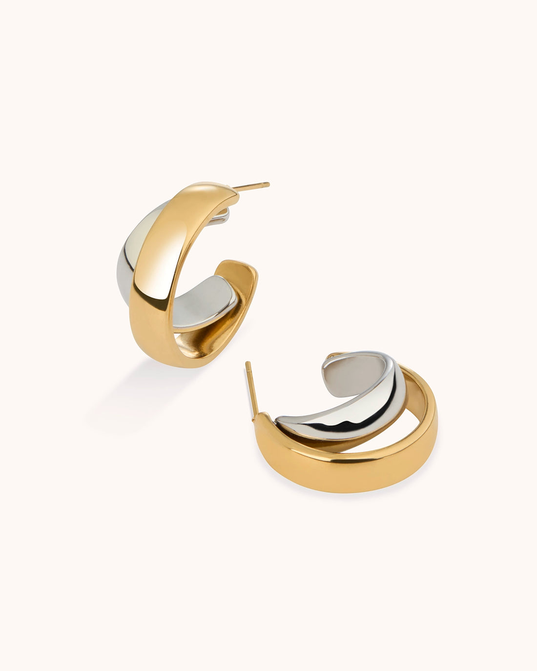 Mixed Metal Crossover Hoops - RSVP Uganda