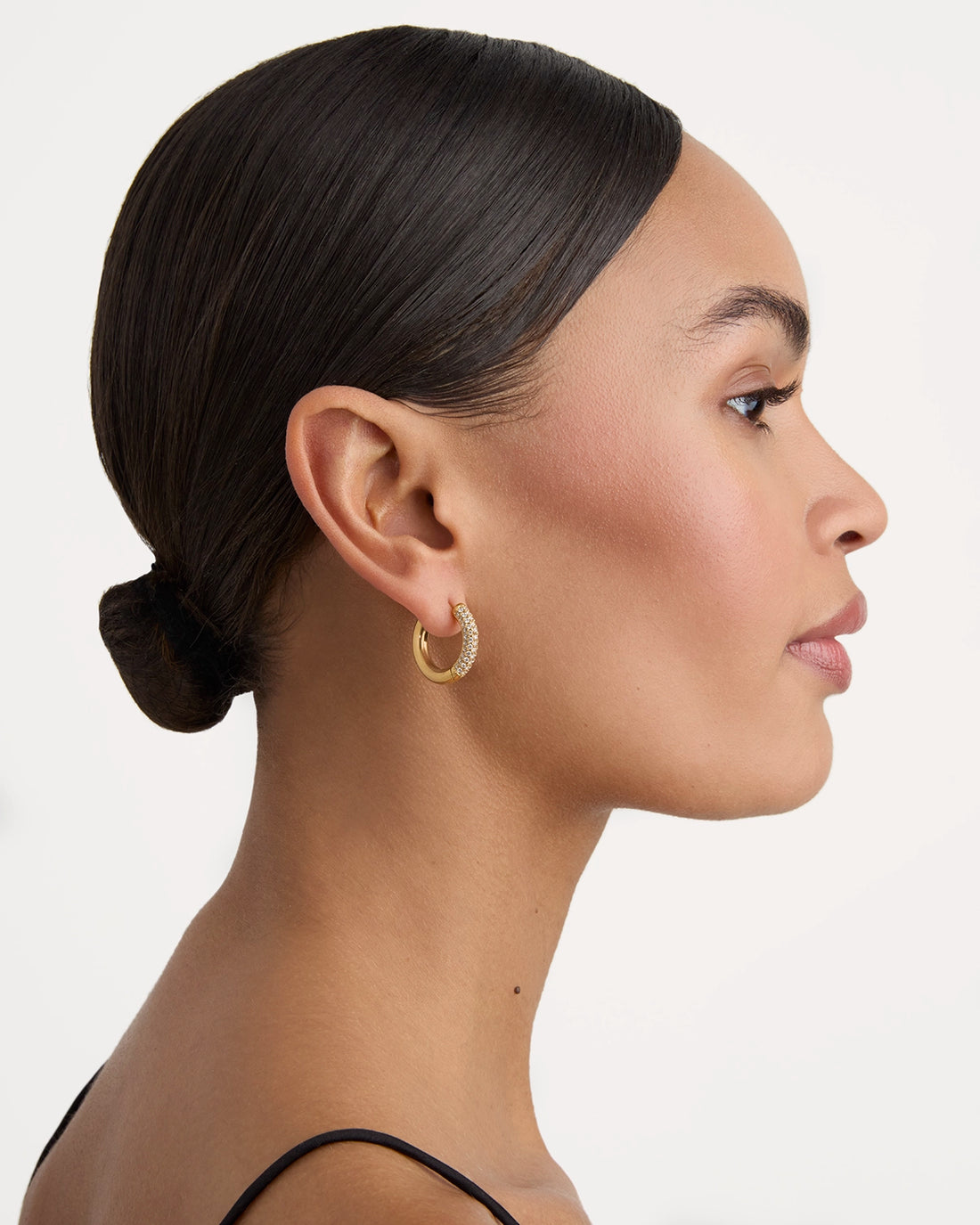 Gold Pave Hoop Earrings - RSVP Uganda