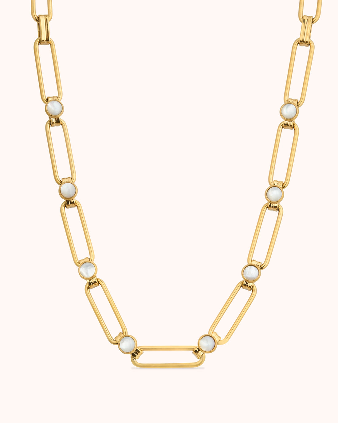Mother of Pearl Link Chain Necklace