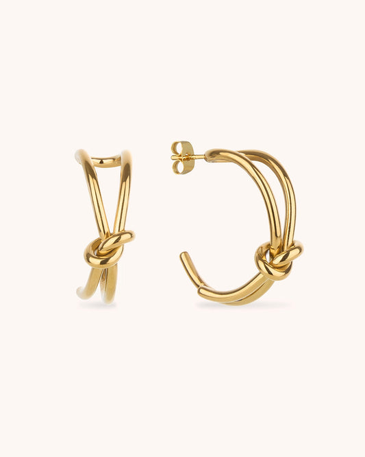 Double Layered Knot Hoop Earrings - RSVP Uganda