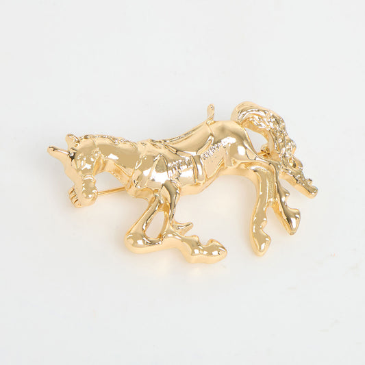 Christian Siriano Gold Tone Horse brooch