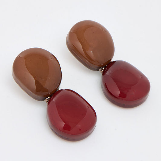 Nali Italy Brown Resin Earrings - RSVP Uganda