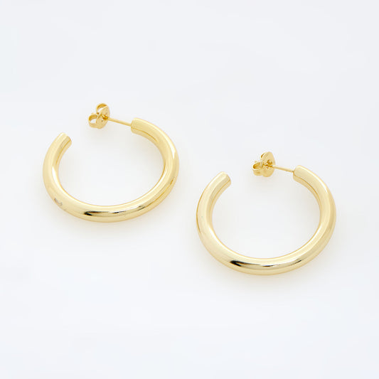 Gold Tone 3cm Hoop Earrings