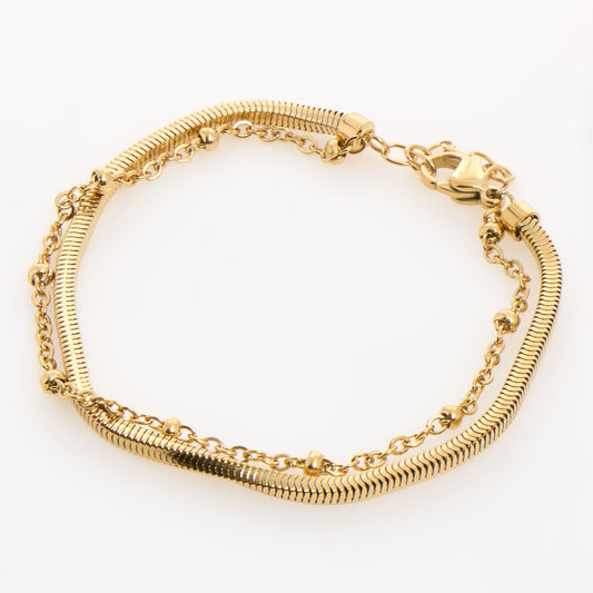Dyadema Link & Flat Chain  Double Strand Bracelet - RSVP Uganda