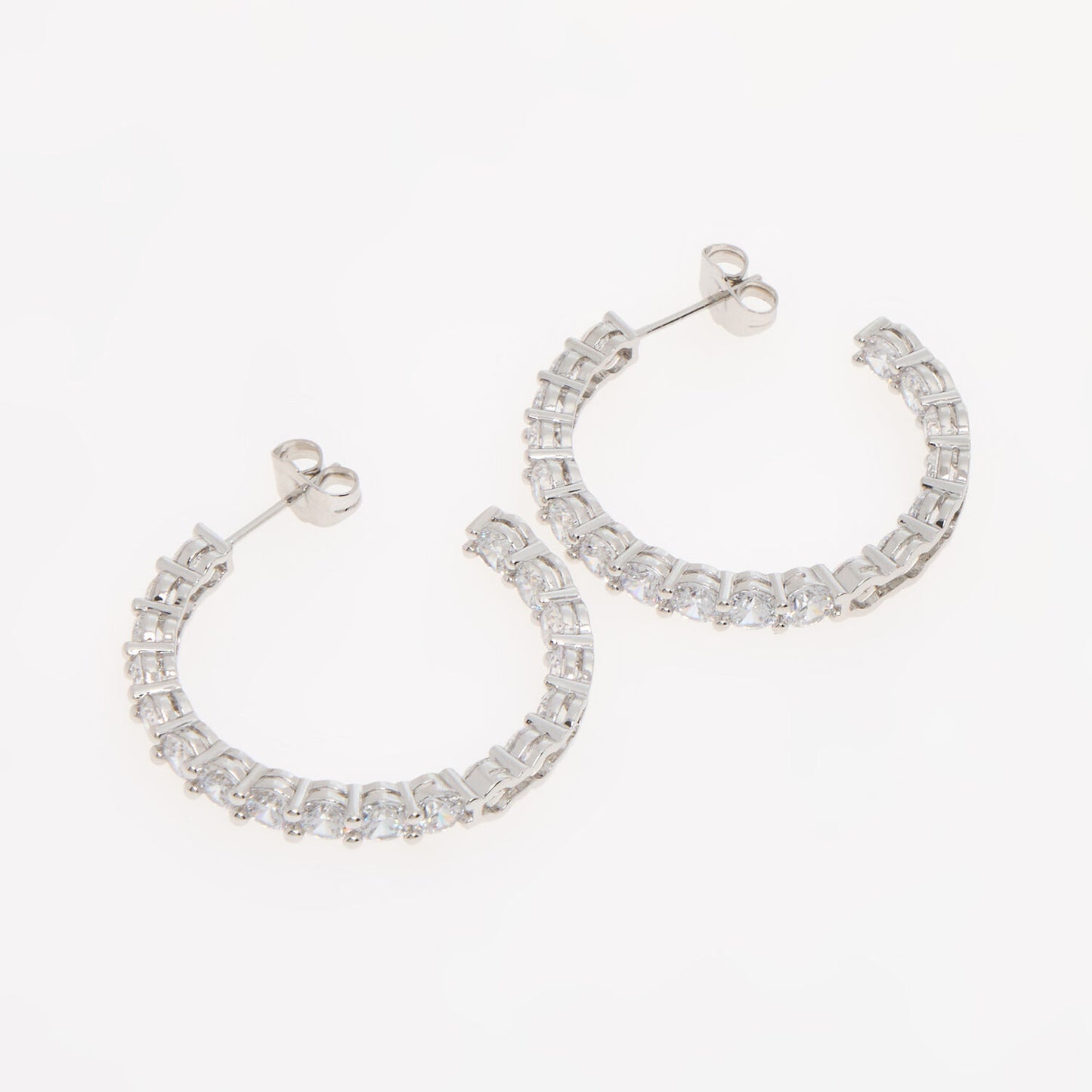 Rachel Ashwell  Silver Tone Embellished Hoop Earrings - RSVP Uganda