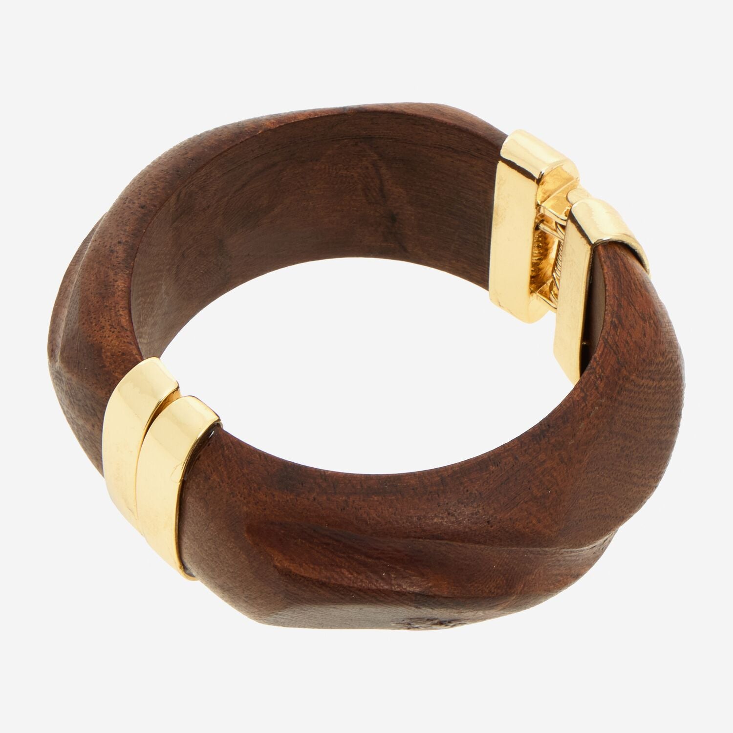 Natural Wooden Hinged Bracelet - RSVP Uganda