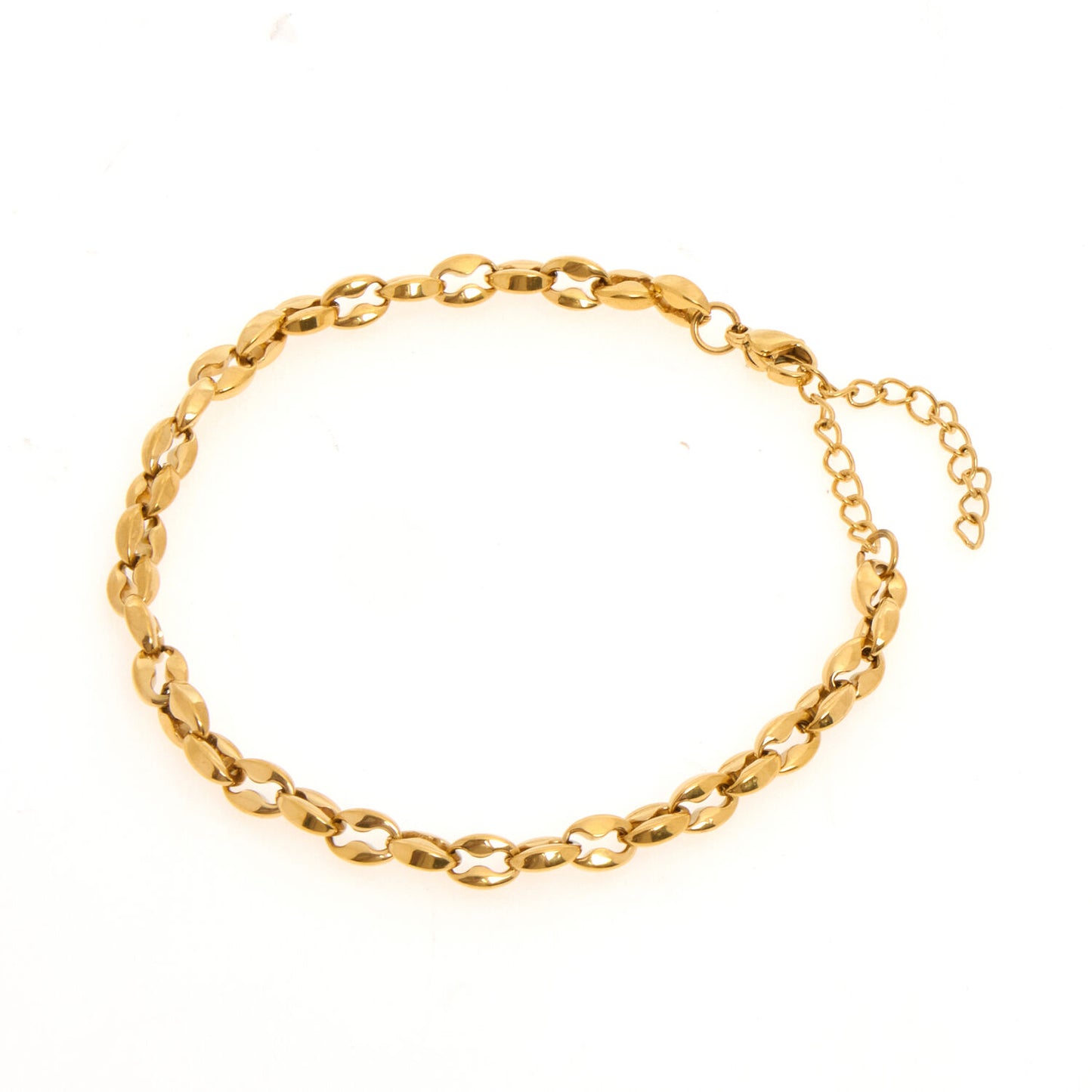 Gold Tone Coffee Bean Link Bracelet - RSVP Uganda