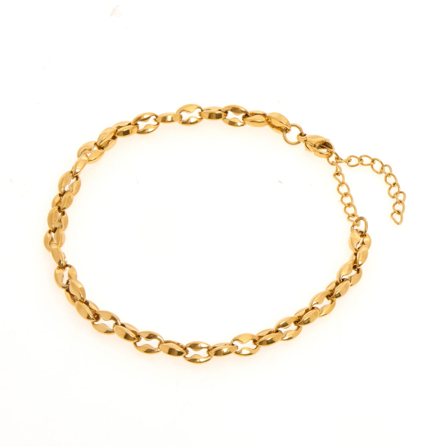 Gold Tone Coffee Bean Link Bracelet - RSVP Uganda