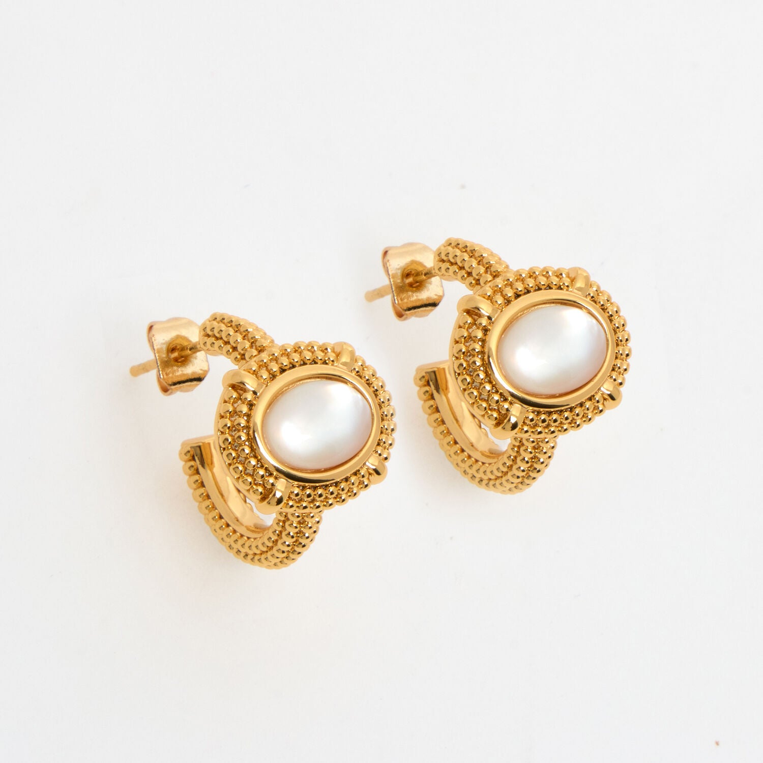 Mother Of Pearl Textured Earrings - RSVP Uganda
