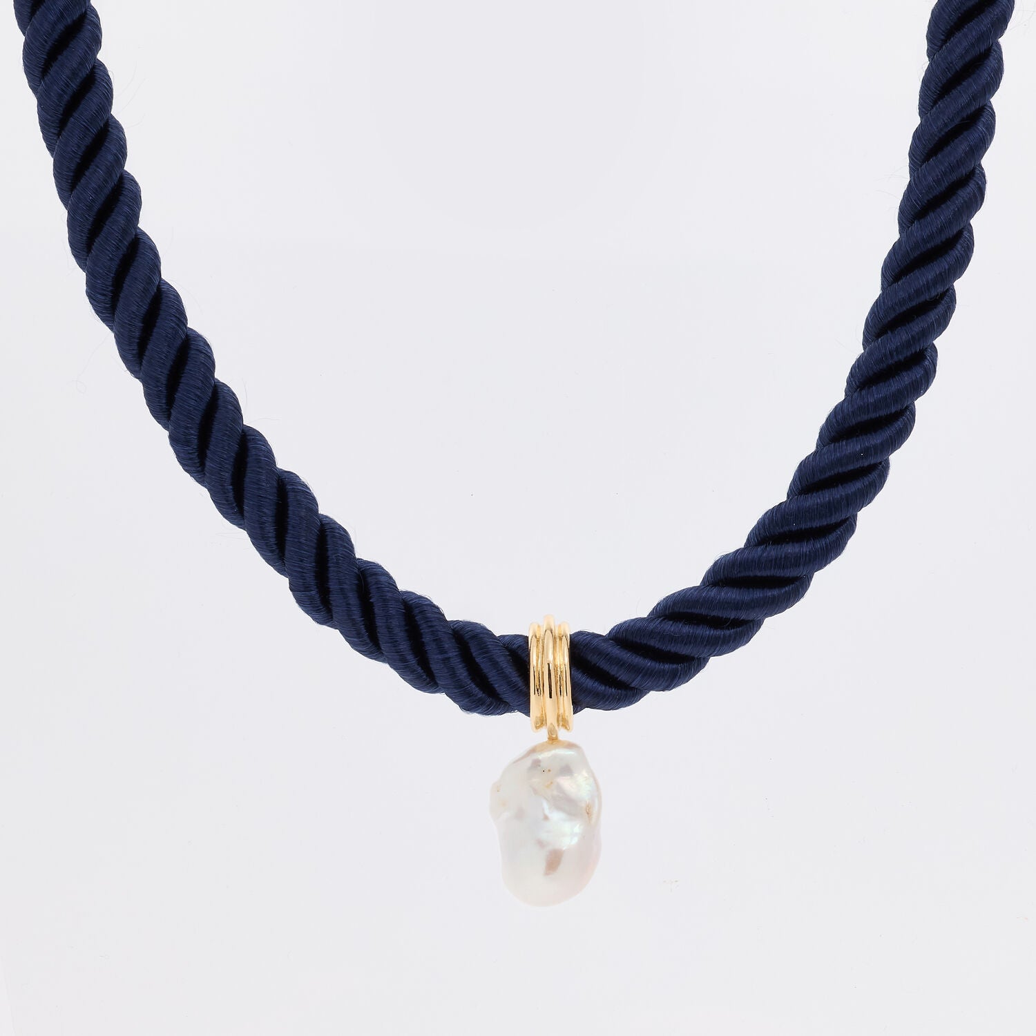 Navy Rope Pearl Necklace - RSVP Uganda