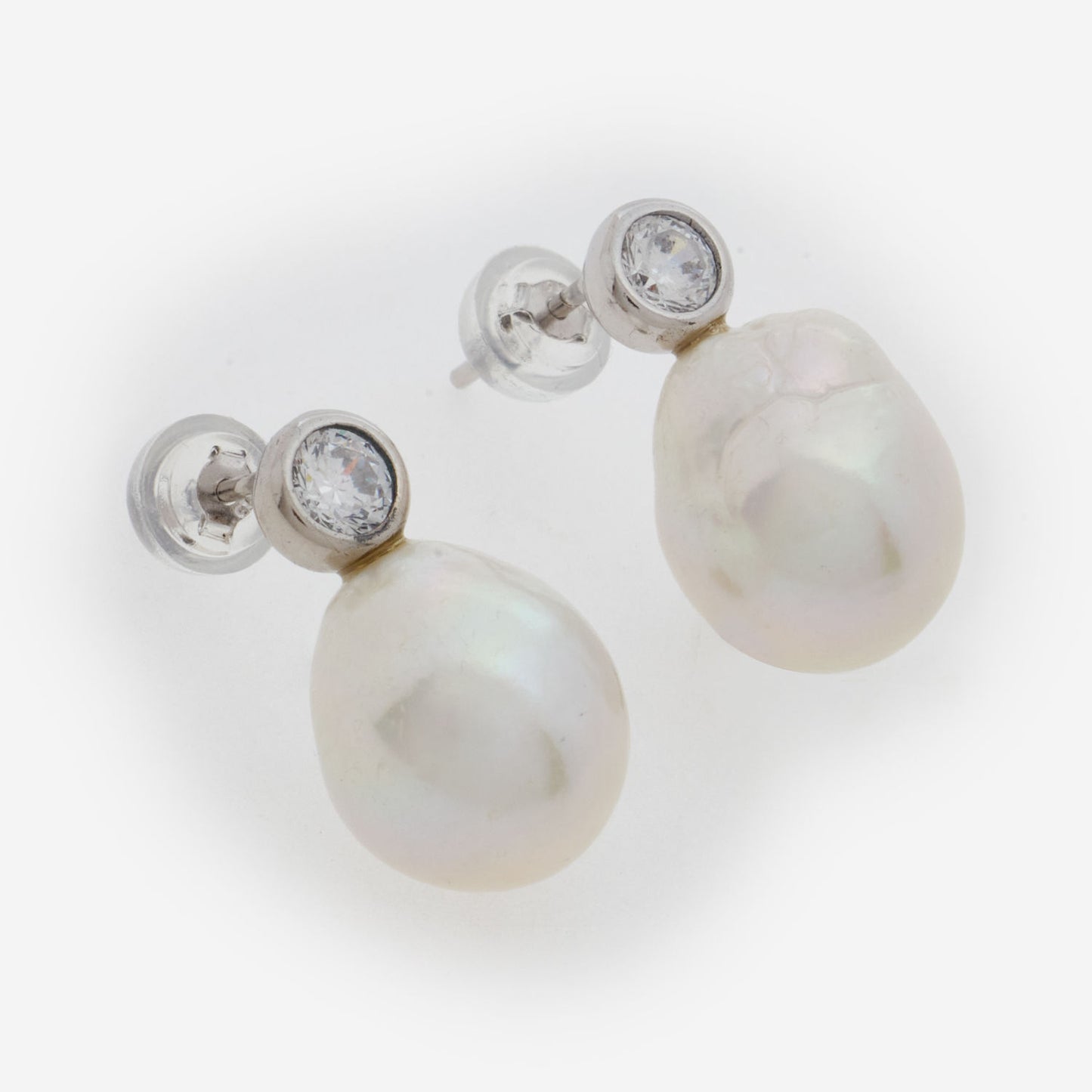 Sterling Silver 9-10mm Freshwater Pearl Drop Earrings