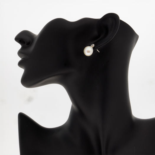 Sterling Silver 9-10mm Freshwater Pearl Drop Earrings