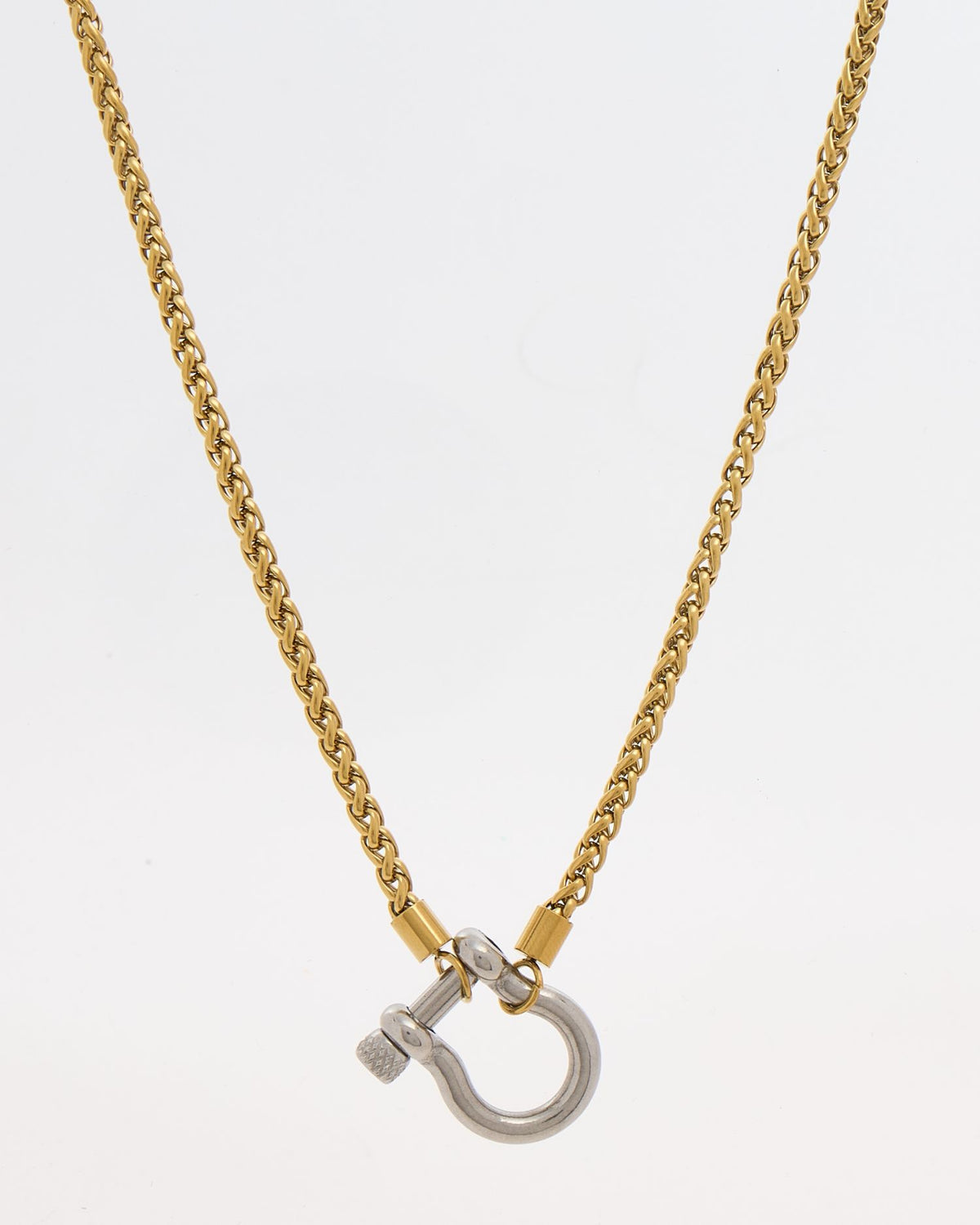 Mixed Metal Horseshoe Pendant Necklace - RSVP Uganda