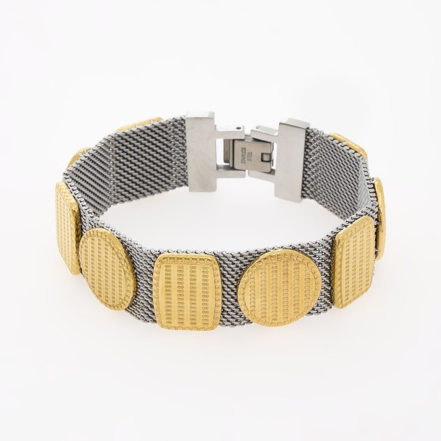 Mixed Metal Decorated Mesh Bracelet - RSVP Uganda
