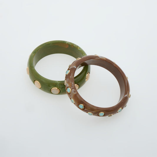 Brown & Green Embellished Bangle Set - RSVP Uganda