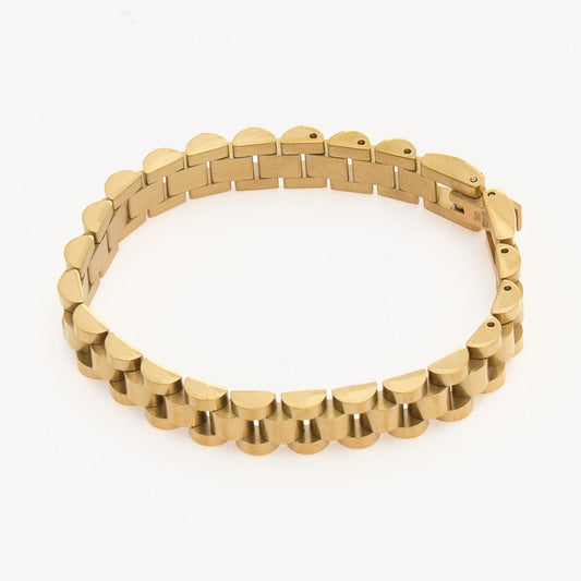 Gold Tone Link Chain Watch Strap Bracelet