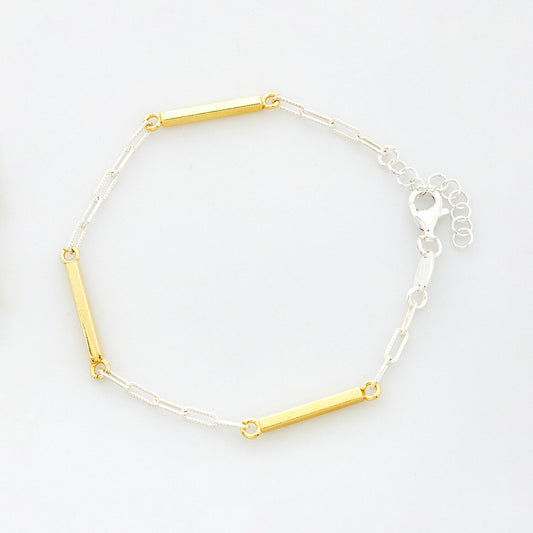 18ct Gold Plated Sterling Silver Paperclip Bracelet